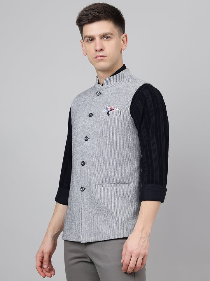 Richlook Jawahar Jacket style Dark Gray waistcoat for Men's