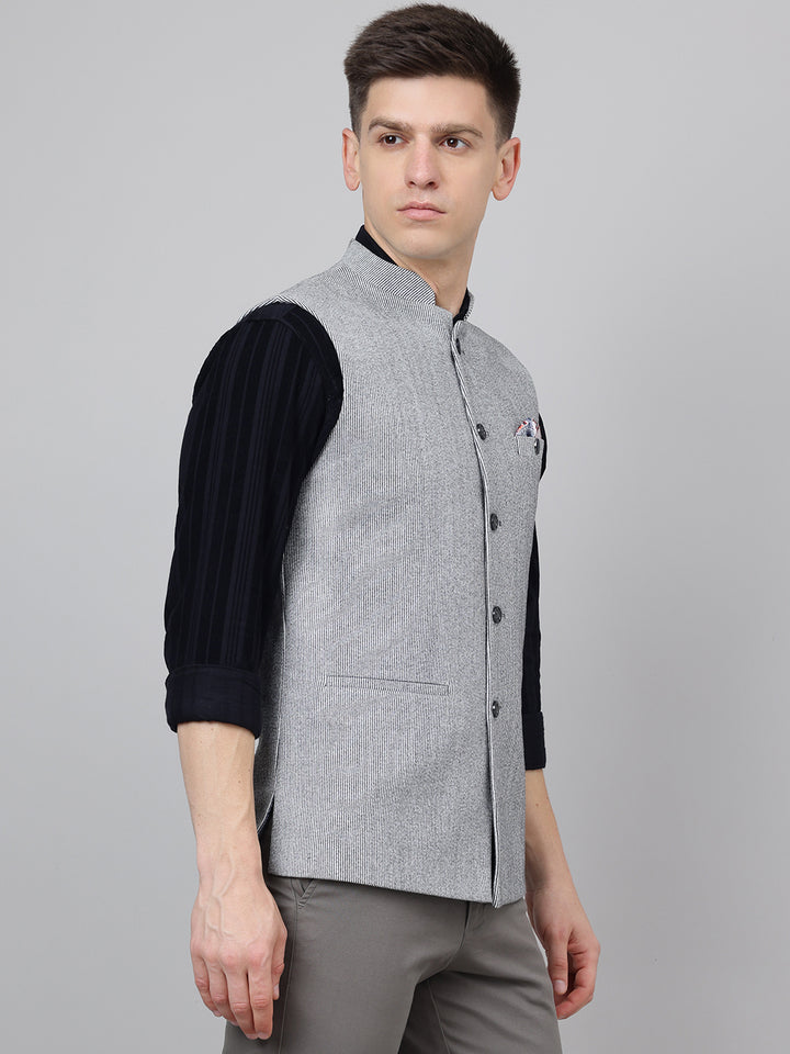 Richlook Jawahar Jacket style Dark Gray waistcoat for Men's