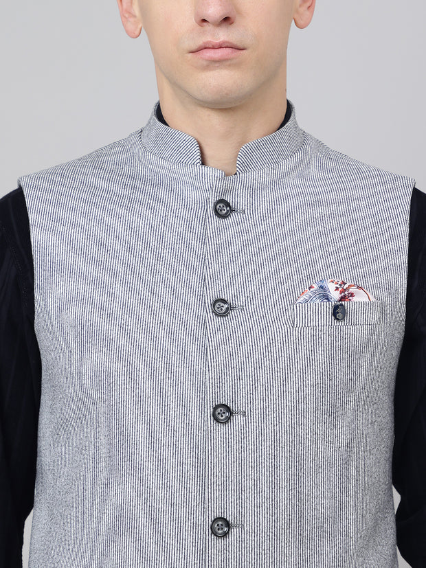 Richlook Jawahar Jacket style Dark Gray waistcoat for Men's