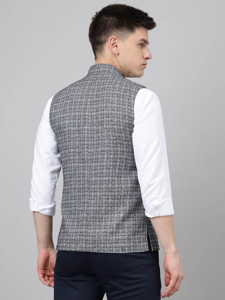 Richlook Jawahar Jacket style Gray waistcoat for Men's