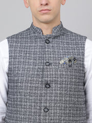 Richlook Jawahar Jacket style Gray waistcoat for Men's