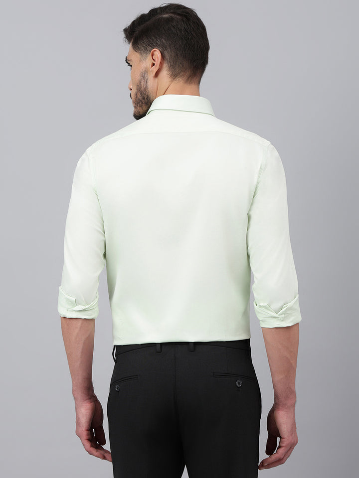 Men Light green Solid Standard Club Wear Shirt