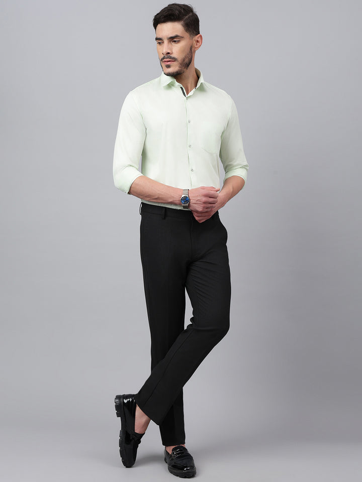 Men Light green Solid Standard Club Wear Shirt