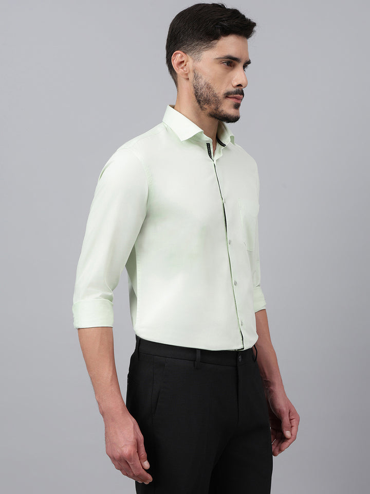 Men Light green Solid Standard Club Wear Shirt