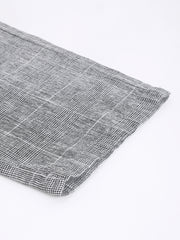 Men Grey Slim Fit Solid Checked Casual Trouser