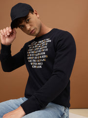 Richlook Men Navy Crew Neck Sweatshirt