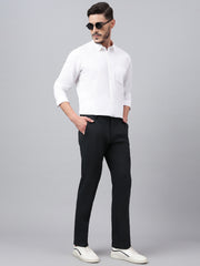 Men White Solid Standard Fit Casual Shirt