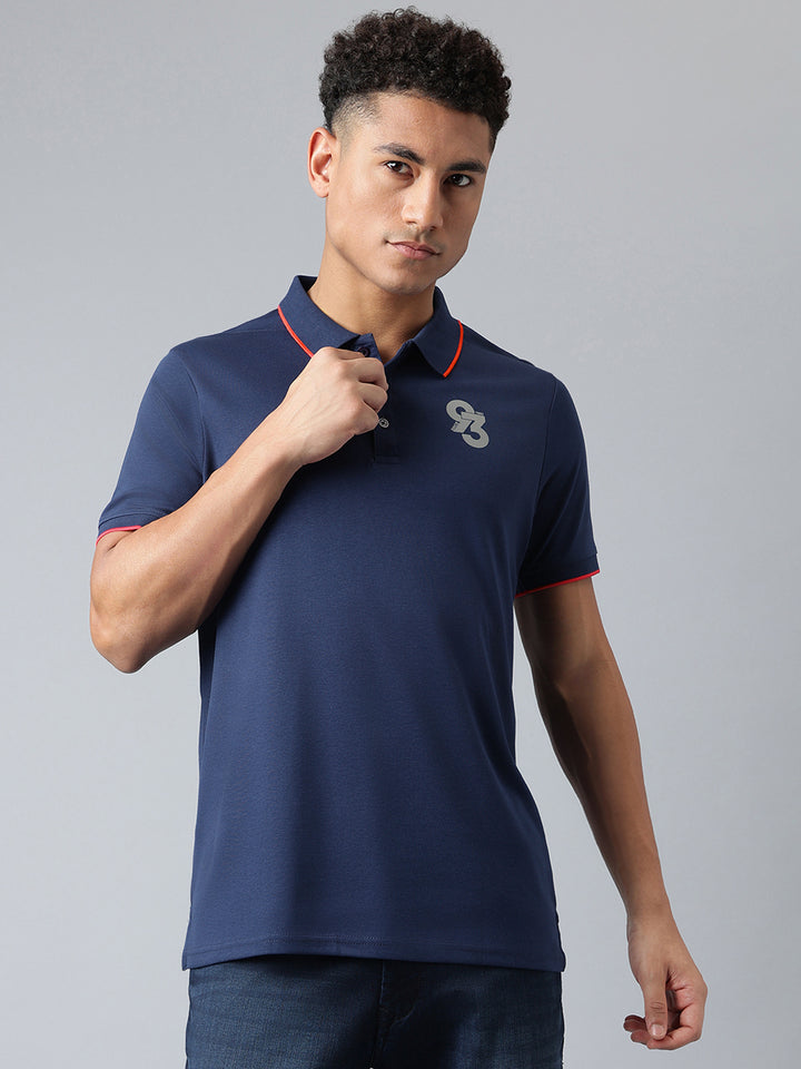 Men Airforce Regular Fit Polo Neck T-Shirt