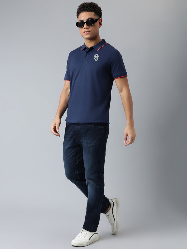 Men Airforce Regular Fit Polo Neck T-Shirt