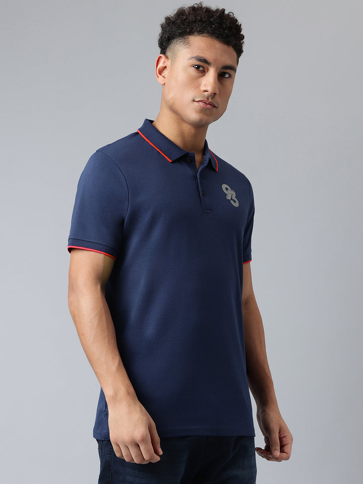 Men Airforce Regular Fit Polo Neck T-Shirt