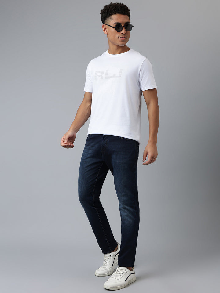 Men Off-White Regular Fit Crew Neck T-Shirt