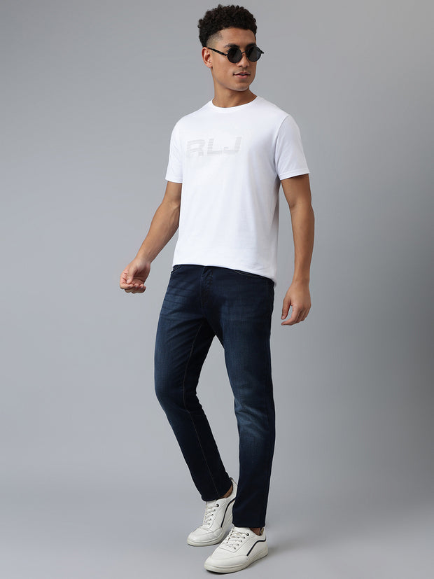 Men Off-White Regular Fit Crew Neck T-Shirt