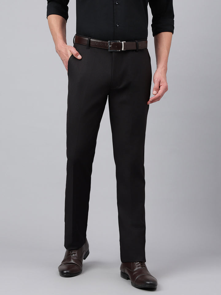 Men After Dark Standard Fit Solid Formal Trouser