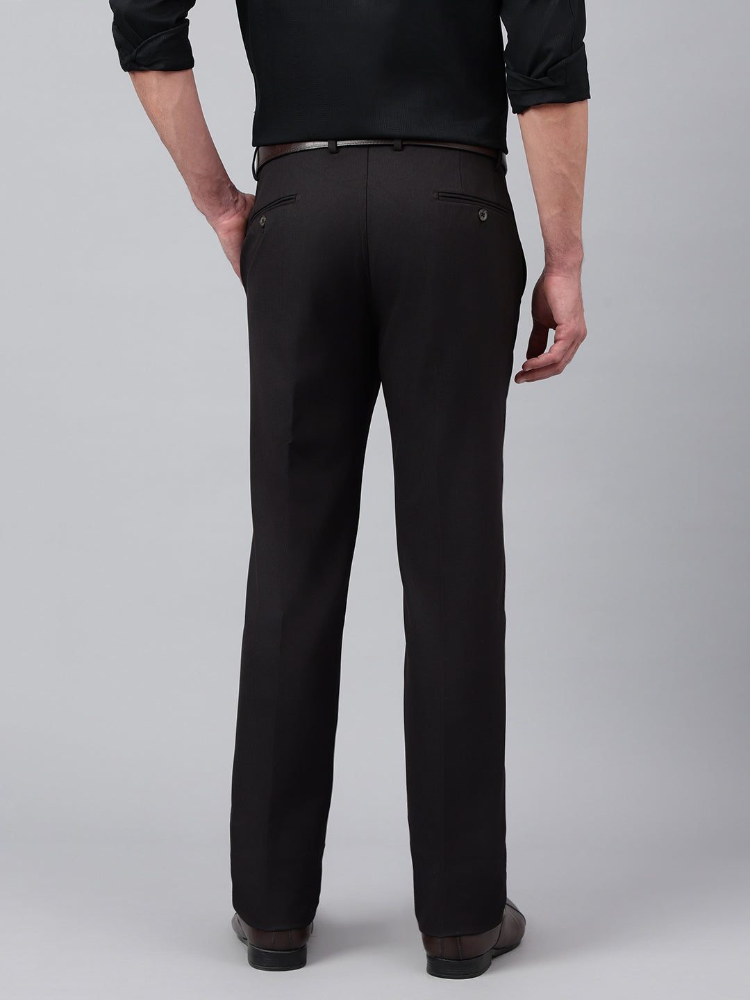 Men After Dark Standard Fit Solid Formal Trouser