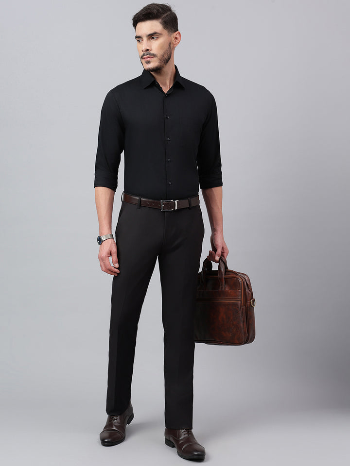 Men After Dark Standard Fit Solid Formal Trouser