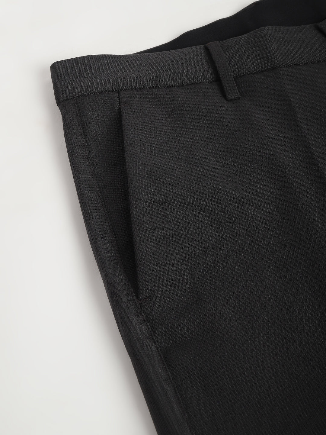 Men Charcoal Standard Fit Solid Formal Trouser