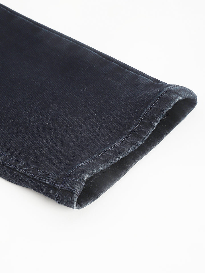 Men Dark Indigo Slim Fit Washed Mid Rise Stretchable Jeans