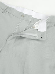 Men Slate Grey Standard Fit Solid Formal Trouser