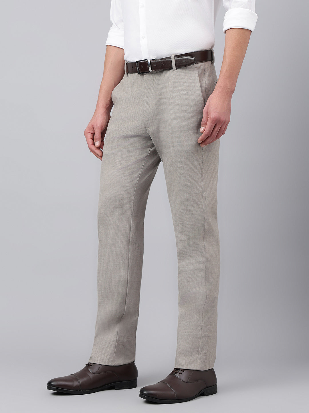 Men Elmwood Standard Fit Solid Formal Trouser