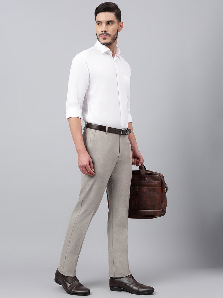 Men Elmwood Standard Fit Solid Formal Trouser