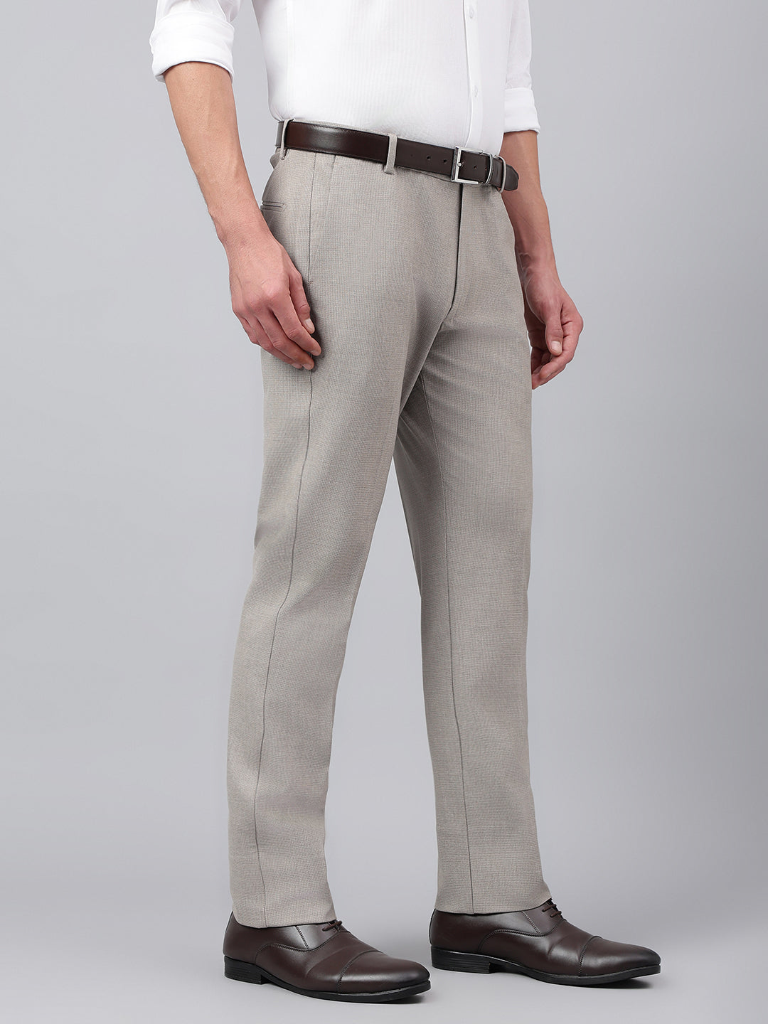 Men Elmwood Standard Fit Solid Formal Trouser