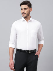 Men White Standard Fit Solid Formal Shirt