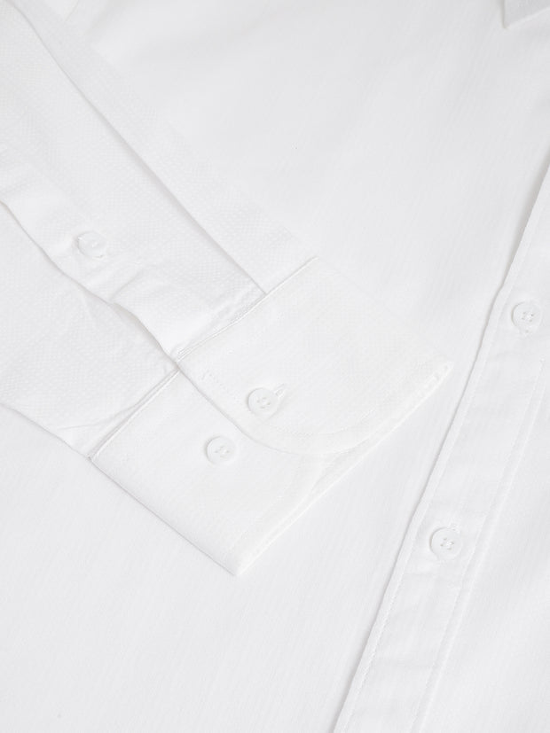 Men White Standard Fit Solid Formal Shirt