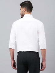 Men White Standard Fit Solid Formal Shirt