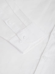 Men White Standard Fit Solid Club Wear Shirt