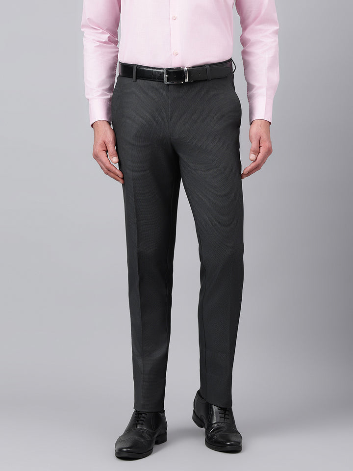 Men Black Beauty Standard Fit Solid Formal Trouser