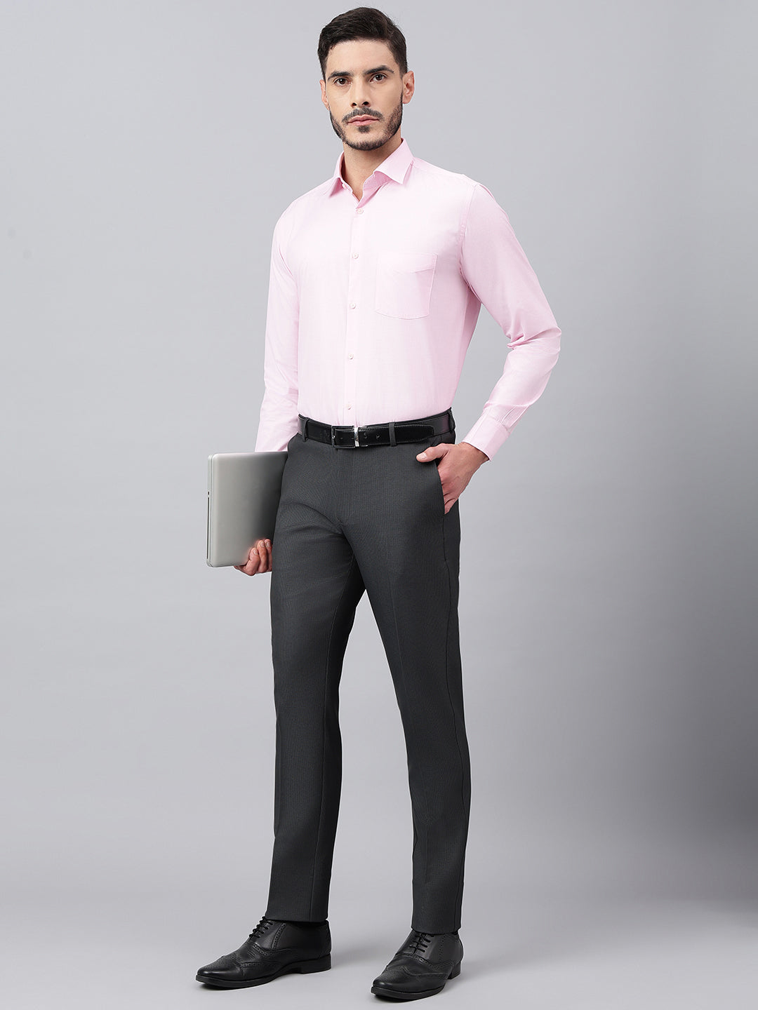 Men Black Beauty Standard Fit Solid Formal Trouser