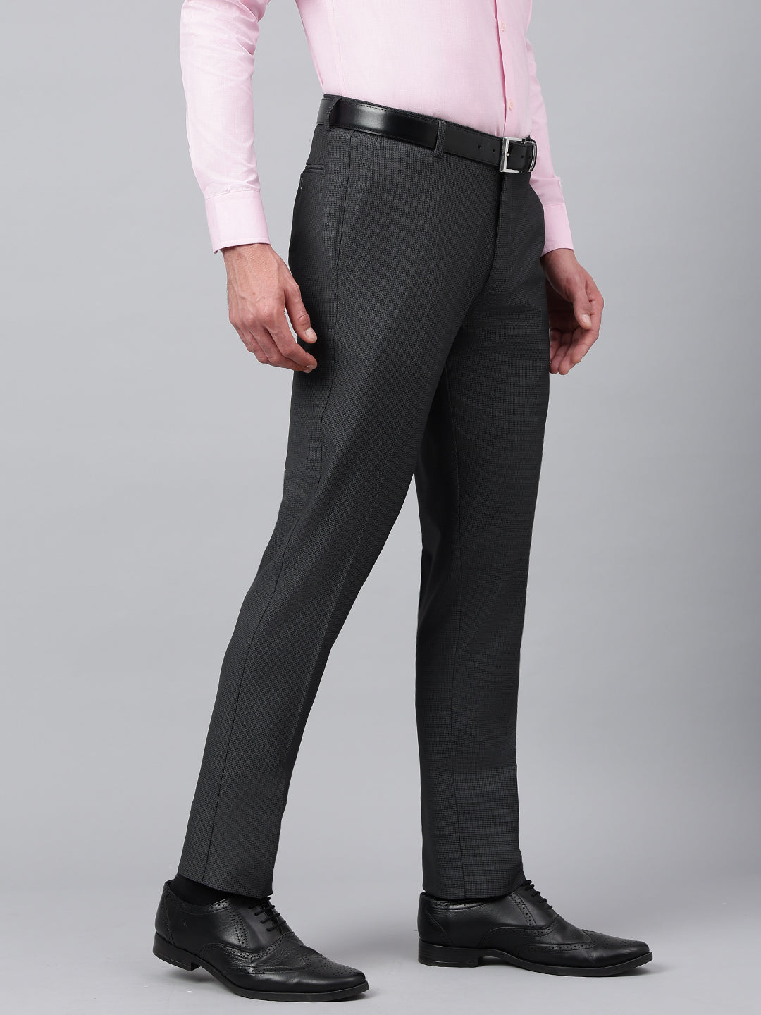 Men Black Beauty Standard Fit Solid Formal Trouser