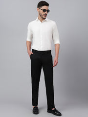 Men White Standard Fit Solid Club Wear Shirt