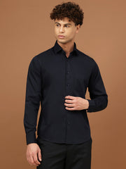 Richlook Men Navy Full Sleeve Casual Shirt