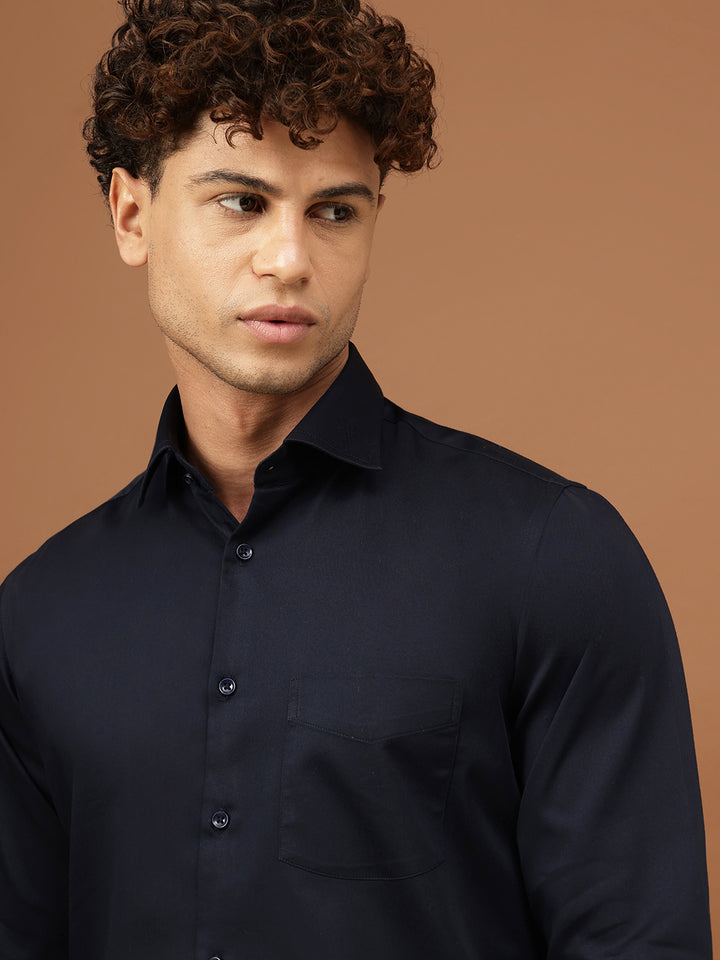 Richlook Men Navy Full Sleeve Casual Shirt