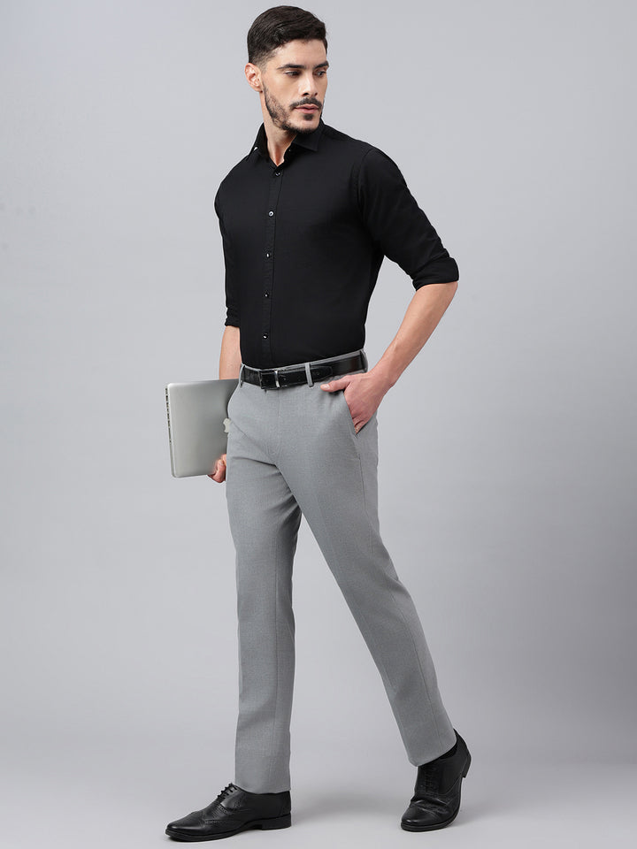 Men Silent Storn Standard Fit Solid Formal Trouser