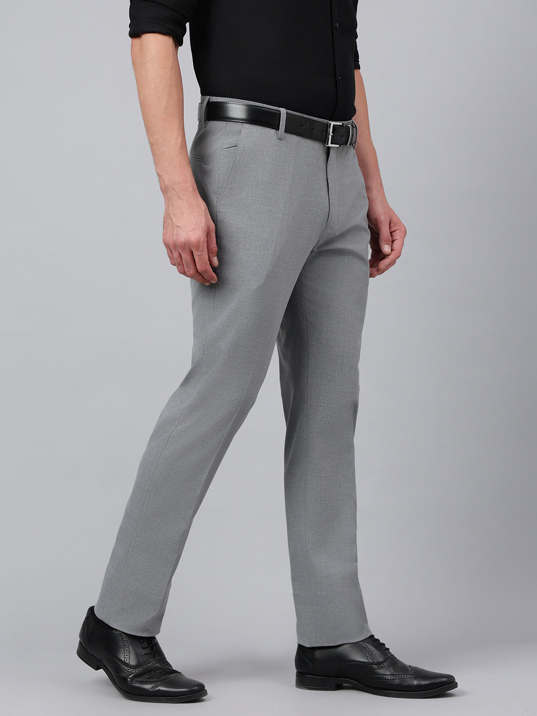 Men Silent Storn Standard Fit Solid Formal Trouser