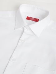 Men White Standard Fit Stripped Club Wear Shirt