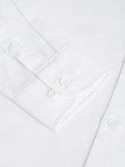 Men White Standard Fit Stripped Club Wear Shirt