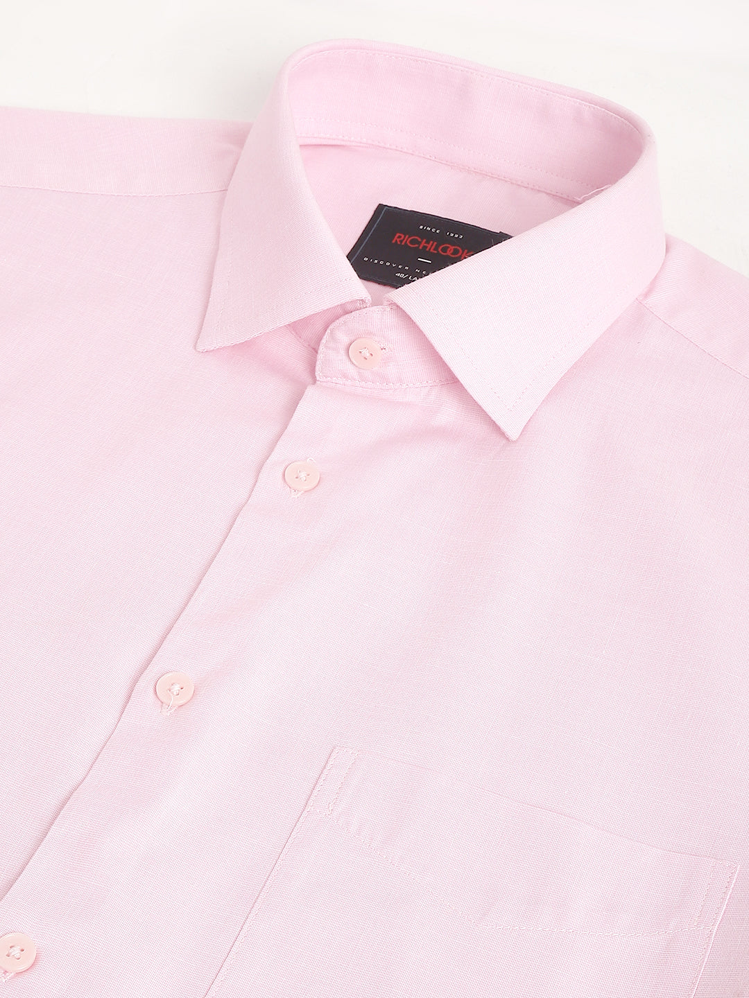 Men Pink Standard Fit Solid Formal Shirt