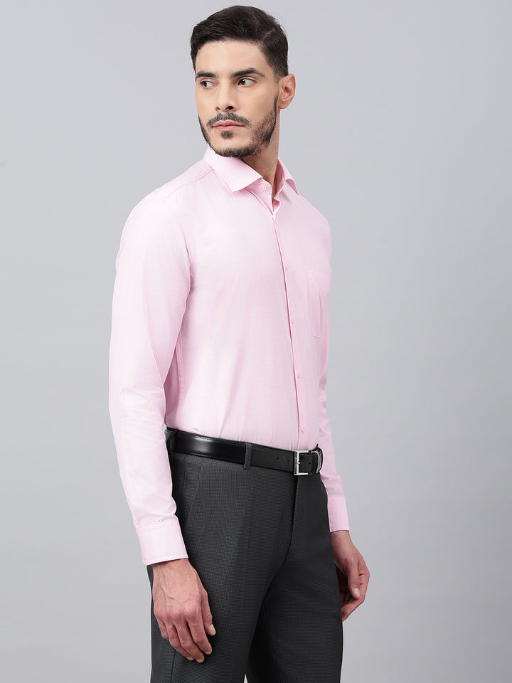 Men Pink Standard Fit Solid Formal Shirt