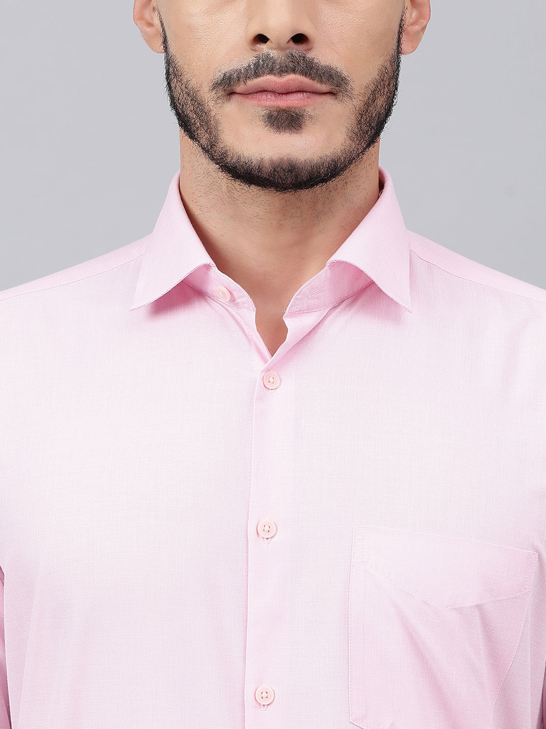 Men Pink Standard Fit Solid Formal Shirt