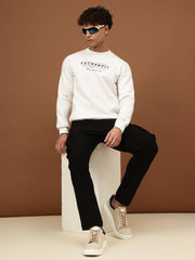 Richlook Men Oatmeal Crew Neck Sweatshirt