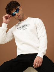 Richlook Men Oatmeal Crew Neck Sweatshirt