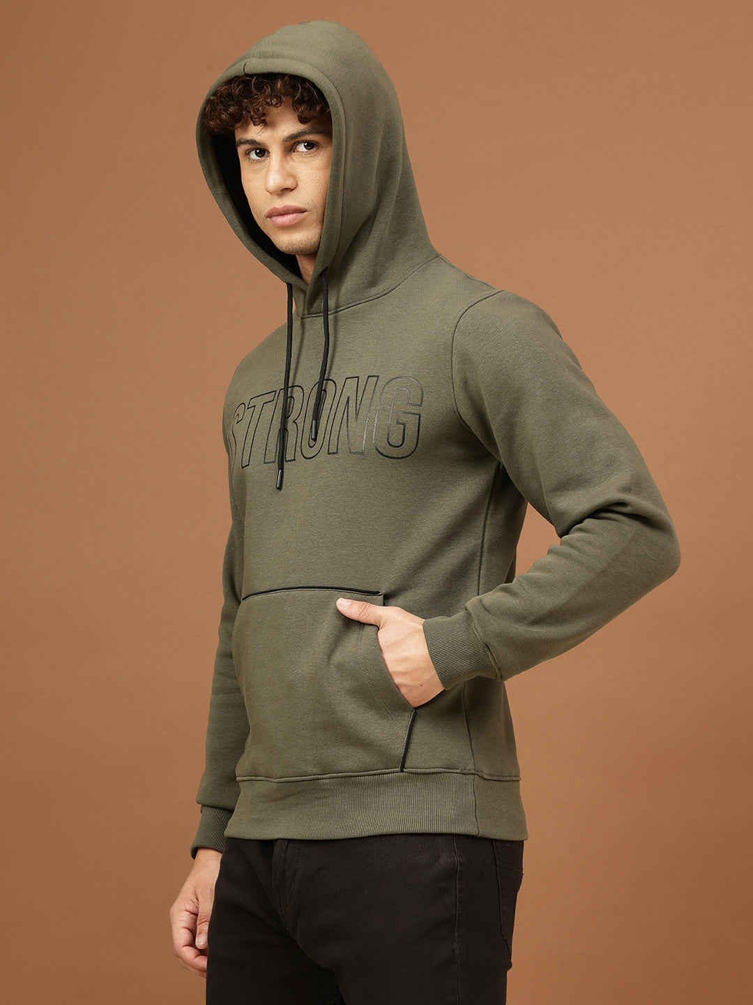 Richlook Men Olive Hoodie