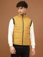 Richlook Men Olive & Mustard Sleeveless Reversible Jacket