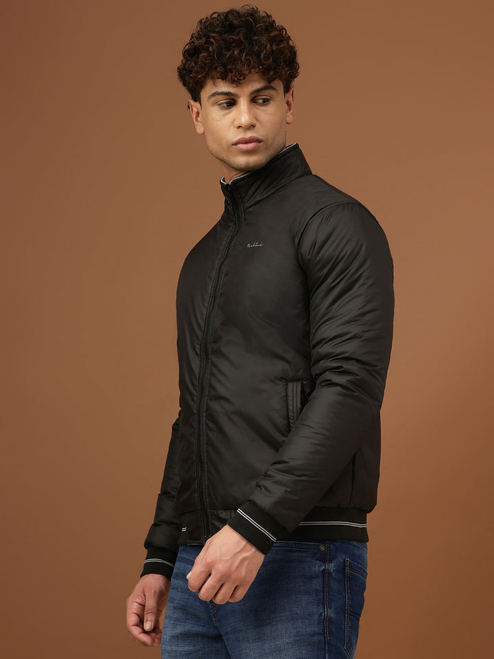 Richlook Men Grey & Black Reversible Jacket