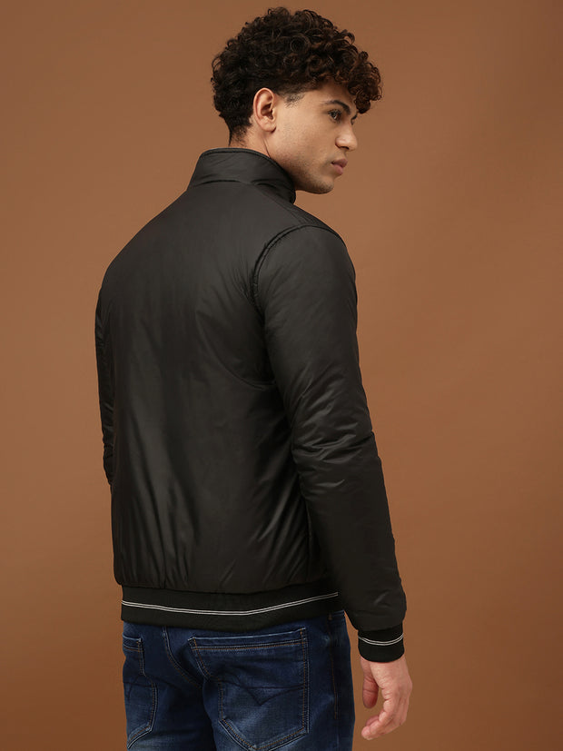 Richlook Men Grey & Black Reversible Jacket