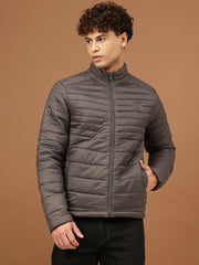 Richlook Men Grey Puffer Jacket