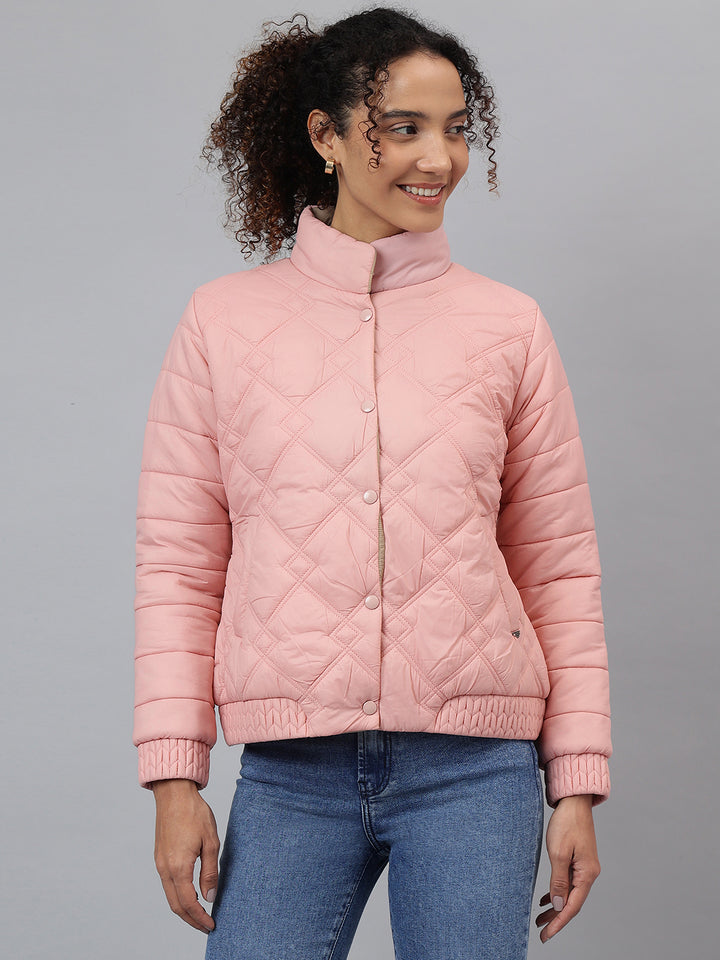 Richlook Women Pink Puffer Jacket